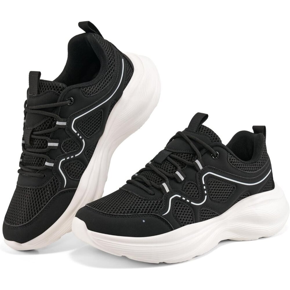 ⚡Womens Black Mesh Walking Comfortable Lightweight Tennis Sneakers Shoes